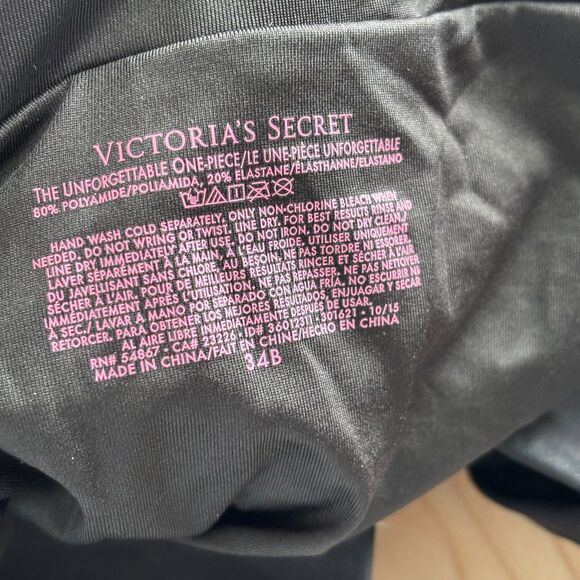 Victoria Secret Unforgettable One Piece Swimsuit Halter Underwire Black 34B E105 - Picture 9 of 10